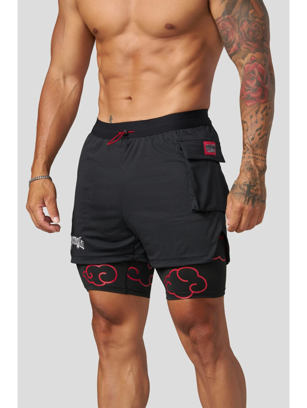 YoungLA- Large- Black/Red- 1094 - Naruto Compression Shorts